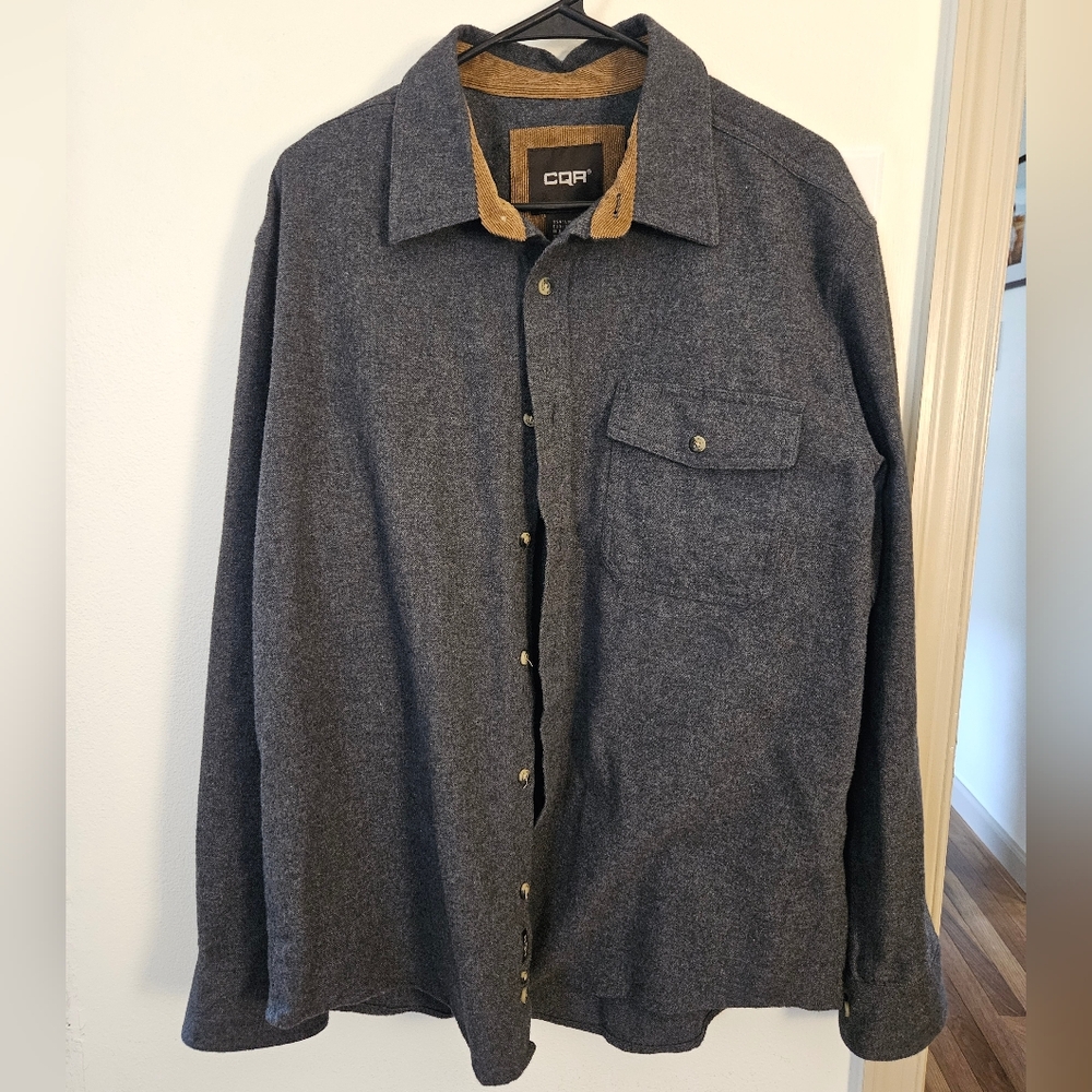Men's CQR Charcoal Gray Button Up Shirt